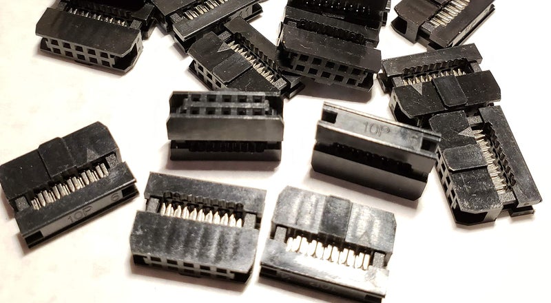 Connectors Pro 2X5 10-Pin 2mm 25 Sets Female Connectors, 2.0mm 0.079" Dual Row Mini IDC Sockets for 1mm Flat Ribbon Cable, 25-Pack - Image 1